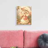 かわいい赤ちゃん象 - 水彩のベビー ポスター キャンバスプリント (インサイチュ (リビング))