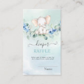 かわいい赤ちゃん象 青いバラ エンクロージャーカード (正面)