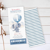 かわいい赤ちゃん象　１歳の誕生日チケット 招待状