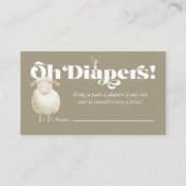 かわいい赤ちゃん農場の動物おむつくじ引き封筒 名刺 (正面)