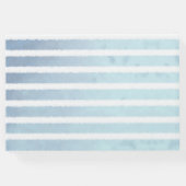 かわいい赤ちゃん青いクジラのストライプのベイビーシャワー ゲストブック (裏面)