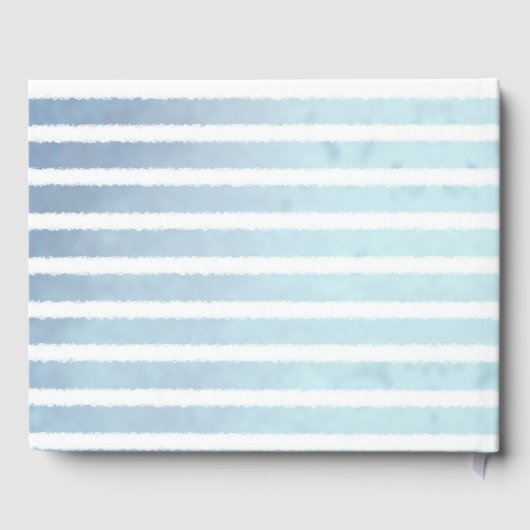 かわいい赤ちゃん青いクジラのストライプのベイビーシャワー ゲストブック (裏面)