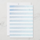 かわいい赤ちゃん青いクジラストライプのの赤ちゃんシャワー 招待状 (裏面)