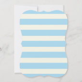 かわいい赤ちゃん青いクジラ; ストライプ 招待状 (裏面)