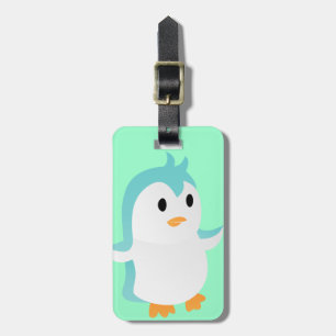 かわいい赤ちゃん青いペンギンベクターアート ラゲッジタグ