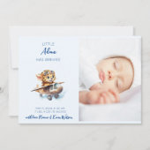 かわいい赤ちゃん青まんじゅう |少年の誕生 案内状 (正面)