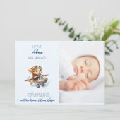 かわいい赤ちゃん青まんじゅう |少年の誕生 案内状 (スタンド正面)