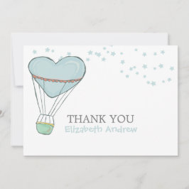 かわいい赤ちゃん青熱気球ベビーシャワー サンキューカード