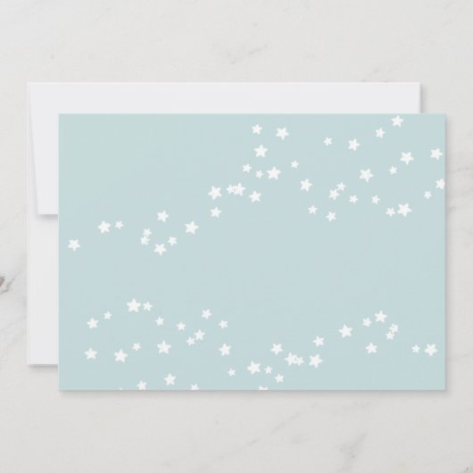 かわいい赤ちゃん青熱気球ベビーシャワー 招待状 (裏面)