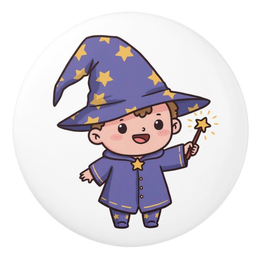 かわいい赤ちゃん魔法使いの魔法 セラミックノブ (正面)