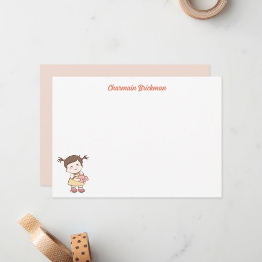 かわいい赤ちゃん ノートカード (正面/裏面インサイチュ)