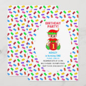 かわいい赤ちゃん/子供の誕生日 招待状 (正面/裏面)