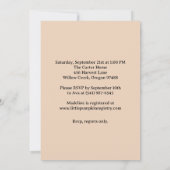 かわいい赤ちゃん！ 秋のカボチャの赤ちゃんシャワー ブラッシュ フラワル 招待状 (裏面)