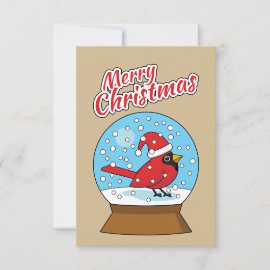 かわいい赤でスノーグローブ(鳥)ショウジョウコウカンチョウ (正面)