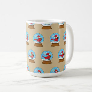 かわいい赤でスノーグローブ(鳥)ショウジョウコウカンチョウ コーヒーマグカップ