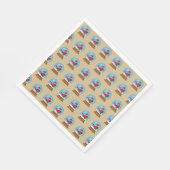 かわいい赤でスノーグローブ(鳥)ショウジョウコウカンチョウ スタンダードランチョンナプキン (角)