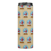 かわいい赤でスノーグローブ（鳥）ショウジョウコウカンチョウ タンブラー (裏面)