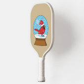 かわいい赤でスノーグローブ（鳥）ショウジョウコウカンチョウ ピックルボールラケット (左)