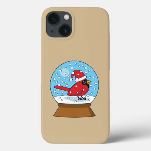 かわいい赤でスノーグローブ(鳥)ショウジョウコウカンチョウ Case-Mate iPhoneケース (裏面)
