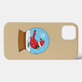 かわいい赤でスノーグローブ(鳥)ショウジョウコウカンチョウ Case-Mate iPhoneケース (裏面 (横))