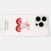 かわいい赤とピンクのチェリーハートボウ Case-Mate iPhoneケース (裏面 (横))