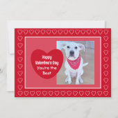 かわいい赤とピンクのハートのバレンタインデーの写真 シーズンカード (正面)