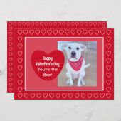 かわいい赤とピンクのハートのバレンタインデーの写真 シーズンカード (正面/裏面)