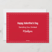 かわいい赤とピンクのハートのバレンタインデーの写真 シーズンカード (裏面)