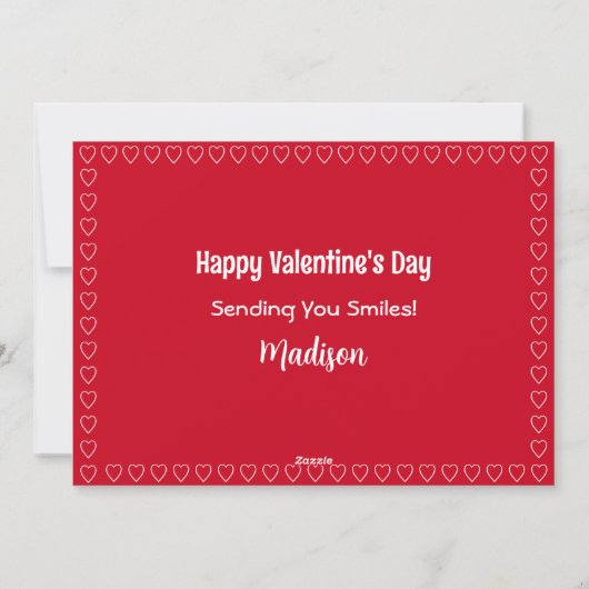 かわいい赤とピンクのハートのバレンタインデーの写真 シーズンカード (裏面)