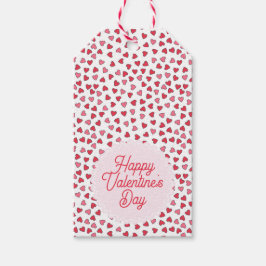 かわいい赤とピンクのハートバレンタインデーのギフトラベル ギフトタグ