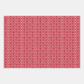 かわいい赤とピンクのハートバレンタインデー ラッピングペーパーシート (正面)