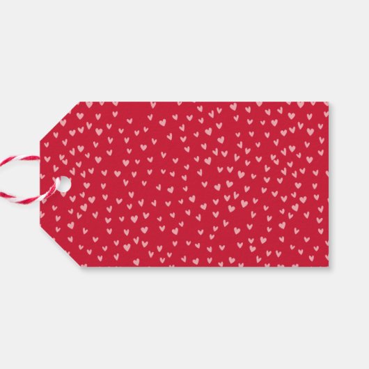 かわいい赤とピンクのハート写真バレンタインデー ギフトタグ (裏面横)