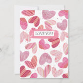 かわいい赤とピンクのハート写真 シーズンカード (正面)