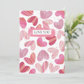 かわいい赤とピンクのハート写真 シーズンカード (スタンド正面)