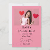 かわいい赤とピンクのハート写真 シーズンカード (裏面)