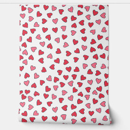 かわいい赤とピンクの小さなハート パターン（の模様が）ある 壁紙