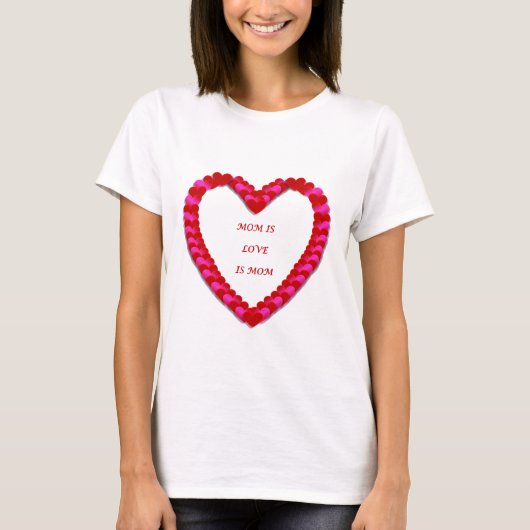 かわいい赤とピンクの母の日のTシャツ Tシャツ (正面)