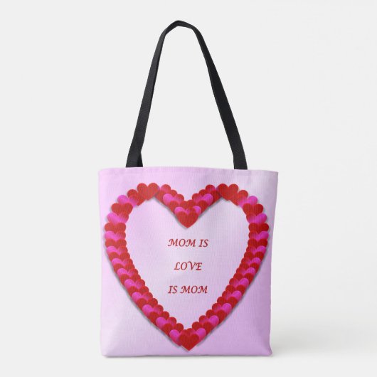 かわいい赤とピンクの母の日トートバッグ トートバッグ (裏面)