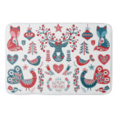 かわいい赤と海軍クリスマススススススカンジナビアフォークアート バスマット (正面)