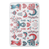 かわいい赤と海軍クリスマススススススカンジナビアフォークアート バスマット (正面縦)