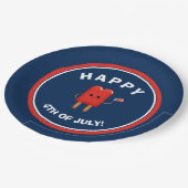 かわいい赤と白と青のポプシクル7月4日 ペーパープレート (アングル)