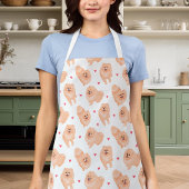 かわいい赤と白のポメラニアンのペット エプロン