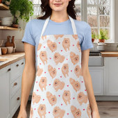 かわいい赤と白のポメラニアンのペット エプロン