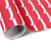 かわいい赤と白のモノグラムのスノーフレークの手紙の休日 ラッピングペーパー (ロールコーナー)