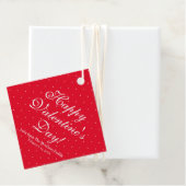 かわいい赤と白の水玉模様カスタムバレンタインデー フェイバータグ (インサイチュ)