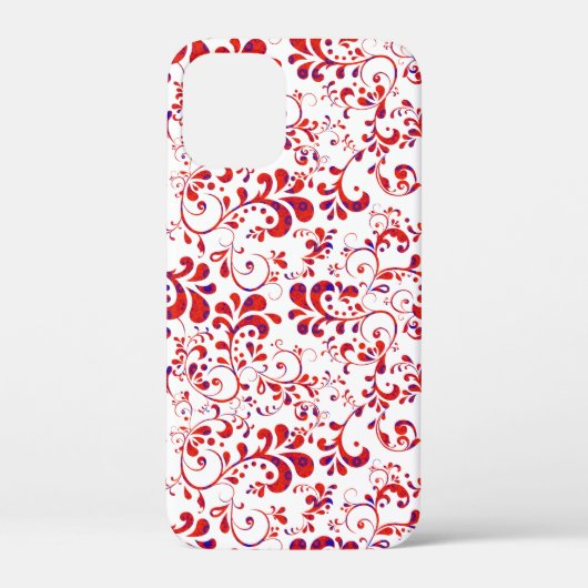 かわいい赤と白の花柄 Case-Mate iPhoneケース (裏面)
