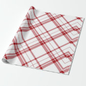 かわいい赤と白格子模様のクリスマス ラッピングペーパー (アンロールド)