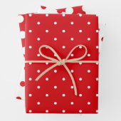 かわいい赤と白水玉模様調整 ラッピングペーパーシート (インサイチュ)