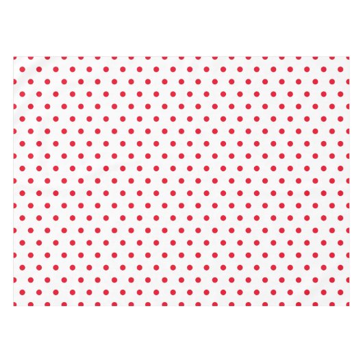 かわいい赤と白水玉模様 テーブルクロス (正面(横))