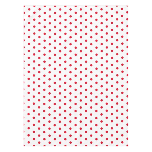 かわいい赤と白水玉模様 テーブルクロス (正面)